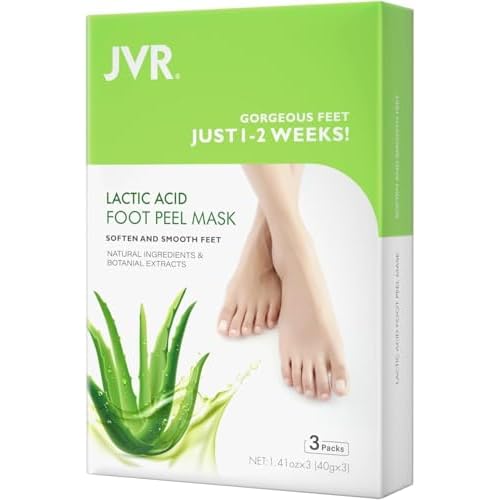 JVR Foot Peel Mask - 3 Pairs - Exfoliating Peeling Callus Remover, Repairs Cracked Heels & Dry Skin, for Smoother and Softer Feet (Aloe Vera)
