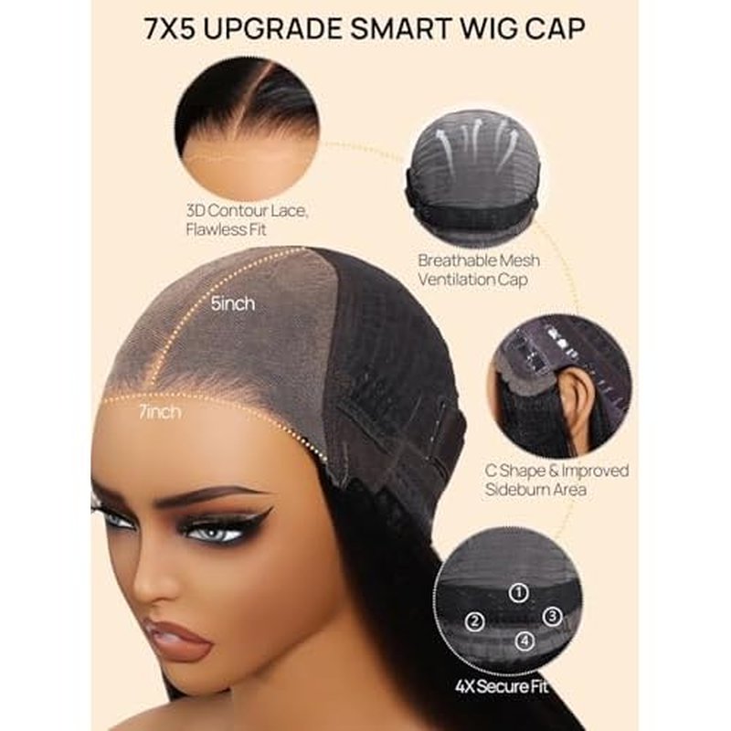 Julia Hair 10 Inch Light Yaki Bob Wigs Human Hair Glueless Bye Bye Knots 7x5 HD Pre Cut Lace Wig Chestnut Brown Ombre Human Hair Lace Closure Pre Plucked Bleached Invisible Knots Natural Hairline