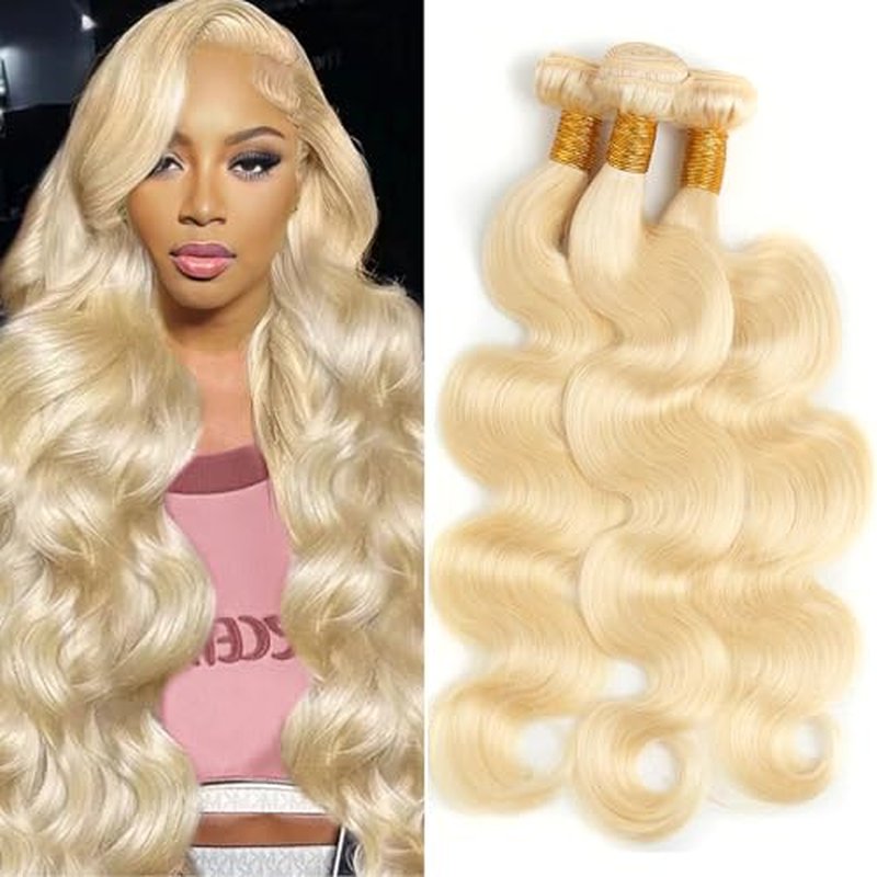 613 Blonde Bundles Human Hair Body Wave 16 16 16 inch 100% Unprocessed Virgin Hair Extensions 12A Quick Weave Bundles Human Hair