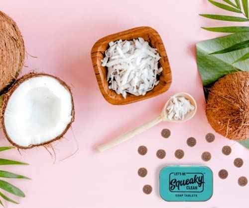 SqueakyClean Hand Made 30 Soap Tablets in Each Tin | Single Wash Hygiene Bar | Convenient for Travel & Pocket Friendly | Combo of 5 Assorted Multi Fragrance