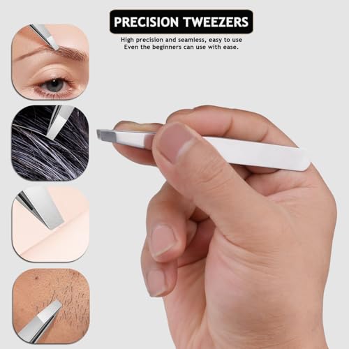 Travel Manicure Set Professional Nail Clipper Kit-5 Pieces Stainless Steel Manicure Kit, Women Men Grooming kit With Nail Care Tools Beauty Scissors Tweezers (Silver Pink)