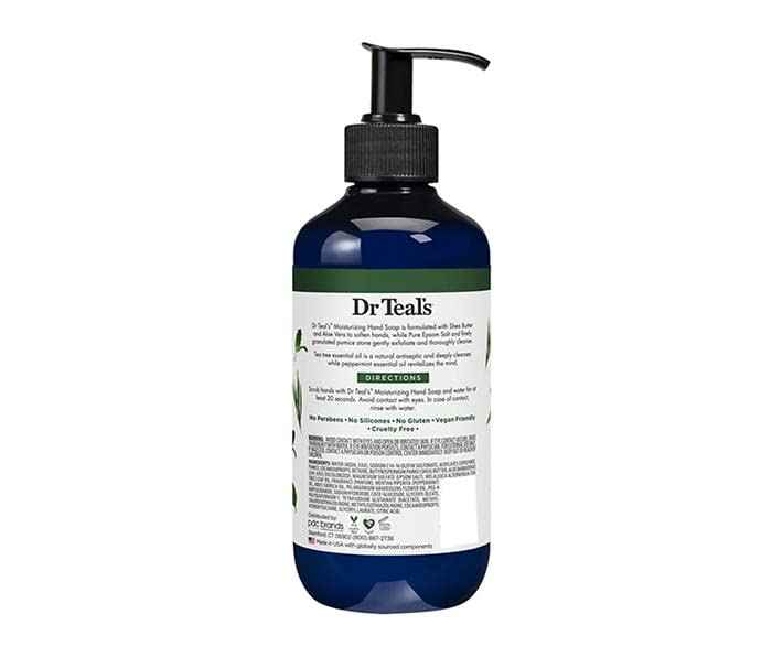Dr Teal's Moisturinzing Hand Soap, Deep Clean Tea Tree & Peppermint Essential Oils, Exfoliating, Daily Use, No Parabens/Phthalates, 12.5 oz