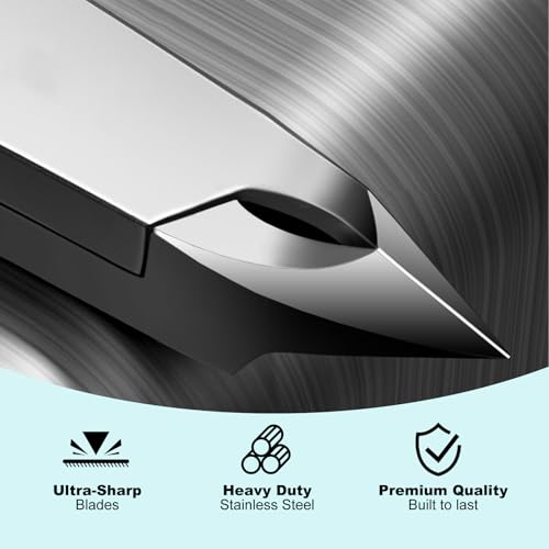 Cbiumpro 5-Pack Cuticle Trimmer Set with Pusher, Cutter, Scraper, Nipper, Clipper, Professional Stainless Steel Cuticle Remover Tools Kit for Fingernails & Toenails - with Case