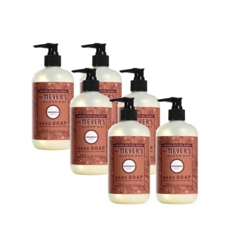 Mrs. MEYER'S CLEAN DAY Liquid Hand Soap, Gingerbread, 12.5 Fl Oz (Pack of 6)