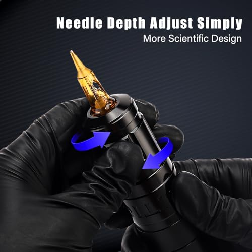 Ambition Storm Wand Tattoo Machine with Extra 2400mAh Battery Power - Rotary Tattoo Gun Cartridge Pen with Coreless Motor Digital LED Display for Professional and Beginners Tattoo Artists