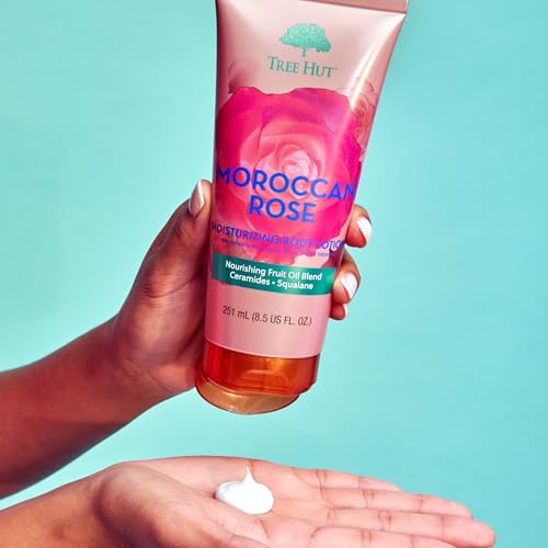 Tree Hut Moroccan Rose Moisturizing Body Lotion | Ceramide and Squalene Formula Helps Protect Skin | Long-lasting Hydration Leaves Skin Feeling Soft & Moisturized | 8.5 fl oz.
