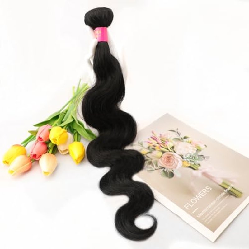 12A Brazilian Virgin Human Hair 1 Bundle 22 Inch Body Wave Bundles Human Hair 100% Unprocessed Quick Weave Hair Extensions Natural Black