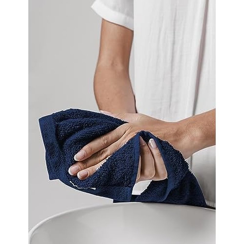 Delara 100% Organic Cotton Towels 650 GSM Plush Feather Touch Quick Dry Wash Cloth, Pack of 24 GOTS Certified, Oeko-Tex Green Certified, Organic Cotton Wash Cloth, 13"X13"