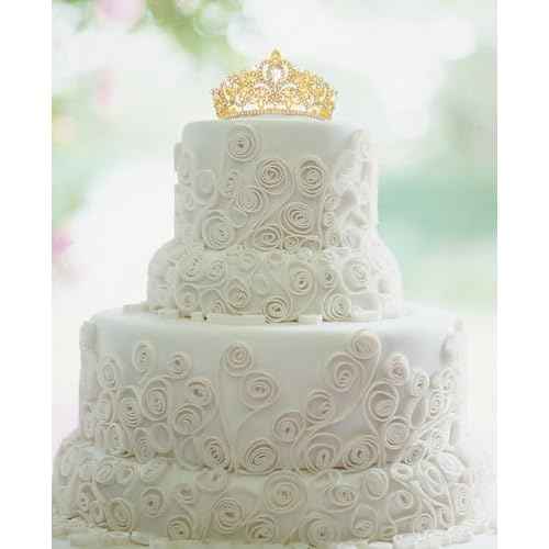 Wecoe Small Crown Tiara for Flower Bouquets - Mini Birthday Crown, Cake Decorations, Wedding Hair Accessories, Ornaments, Gifts