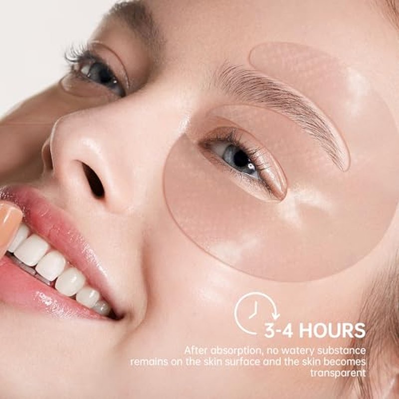 Novoy 15 Pairs Bio-Collagen Real Deep Eye Patches - 6-in-1 Retinol Overnight Eye Patches for Dark Circles, Puffiness & Wrinkles | 2% Caffeine+Hyaluronic+Niacinamide, Korean Popular Eye Mask - ROSE