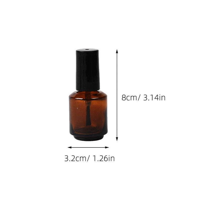 Beaupretty 15Pcs Empty Nail Polish Bottles 7Ml Refillable Cylindrical Glass Vials with Brush for Diy Nail Polish Mixing and Cosmetic Liquid Storage
