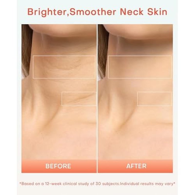 Wireless Neck Wrinkle Treatment Device,14 LEDS Red 630nm &12LEDS Infrared Light 850nm LED Mask for Horizontal Lines Turkey Crepey Tech Neck,10-Min Treatment