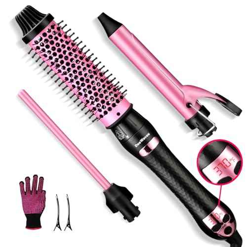 Upgraded Thermal Brush 1.5 Inch for Travel, Heated Round Brush for Blowout Look, Dual Voltage, LED Display, 7 Temp Setting, Detachable Heated,Tourmaline Ceramic