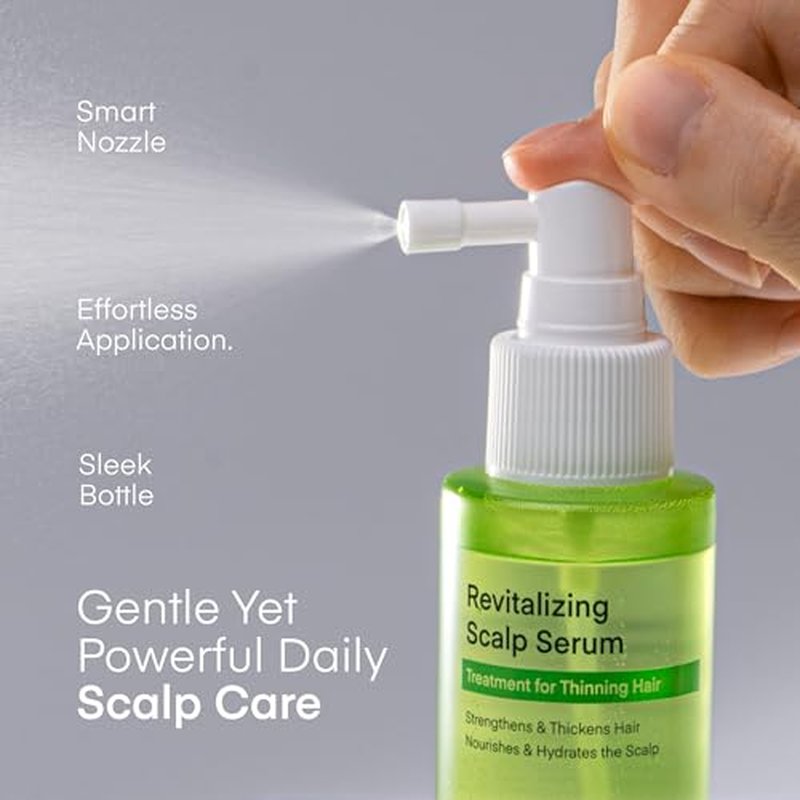 Scalp Serum for Hair Growth Spray ? Korean Vegan Treatment for Hair Loss, Thinning & Itchy Scalp, Non-Greasy, Lightweight Formula to Exfoliate Dandruff & Strengthen Roots ? For Men & Women (100 mL)