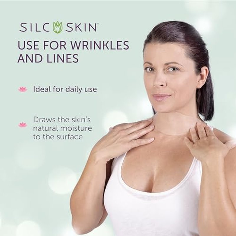SilcSkin Collette Pad - Medical-grade Neck Wrinkle Patches, Smoothing Anti Wrinkle Pads, Reusable Silicone Patches, 90 Day Supply