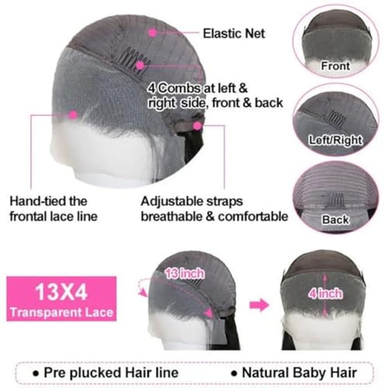 LARYNX Straight Bob Lace Front Wigs Human Hair Full 13x4 Transparent HD Lace Front Wigs Pre Plucked 180% Density Glueless Wigs Real Human Hair Wig For Women (12 Inch)