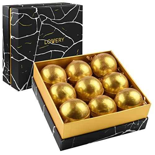 Birthday Gifts, 24K Gold Bath Bombs Set, Deluxe Marble Bath Bomb Gift Set, 9 Bath Bombs for Women & Men, Perfect for Bubble & Spa Bath, Natural Scents, Vanilla Coconut, Lavender, Jasmine & More