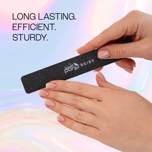 10pcs - PANA Jumbo Double-Sided Emery Nail File for Manicure, Pedicure, Natural, and Acrylic Nails - Black (Grit 80/80)