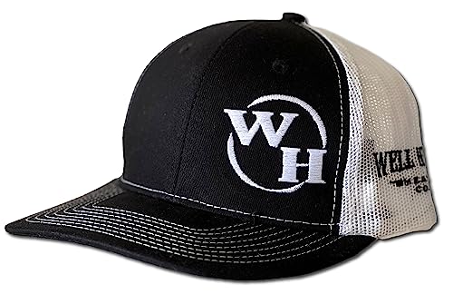 Well Hung Meats Co Logo Embroidered Trucker Hat Snapback Structured Fit (Black/White)