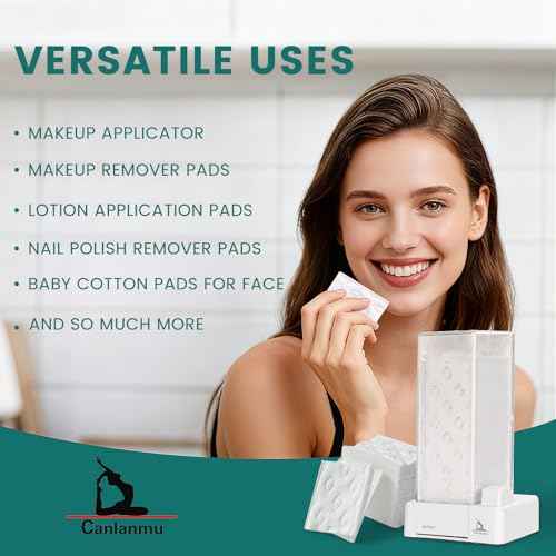 Cotton Pad Holder Birthday Gifts Sets For Women,Automatic Reusable Square Dustproof Waterproof Cosmetic Bathroom Pad Dispenser include Cotton Pads,Headband,Wrist Bands,Hair Clips Scented Candles