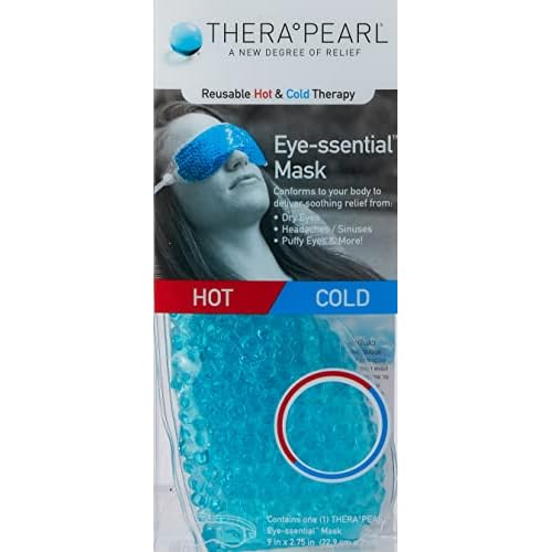 TheraPearl Eye Mask, Eye-ssential Mask with Flexible Gel Beads for Hot Cold Therapy