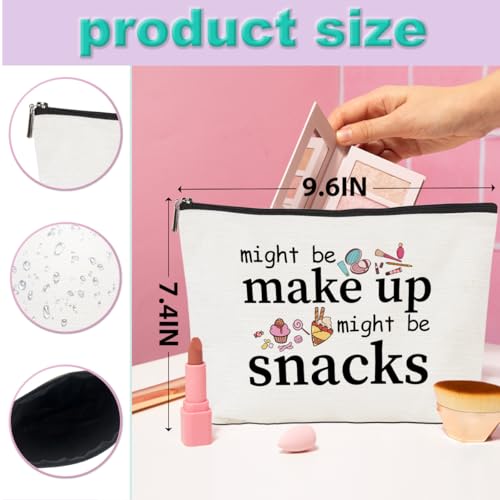 Women Friendship Uniqu Fun Makeup Bag, Bff Small Snack Cosmetic Bags, Themed Travel Accessories Bag Gifts for Women Sisters Friends, Ideal Travel Christmas Birthdays Gifts for Snack Lovers