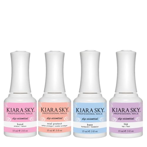 KIARA SKY Dip Manicure Nail Liquid Essentials | 0.5 fl oz | Dip Liquids Kit Steps 1-4