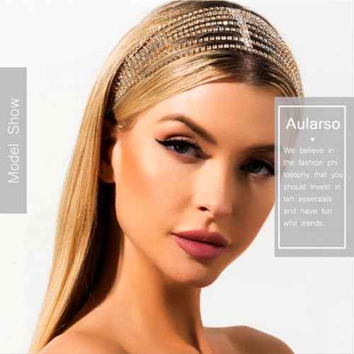 Gold Head Chain Rhinestone Head Jewelry Elastic Layered Headpiece Wedding Crystal Headbands Chain for Women
