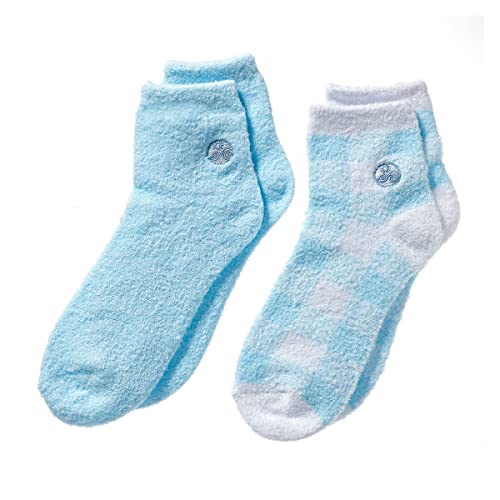 Earth Therapeutics Aloe Vera Socks ? Infused with Natural Aloe Vera & Vitamin E ? Helps Dry Feet, Cracked Heels, Calluses, Dead Skin - Use with Your Favorite Lotions - Blue Plaid