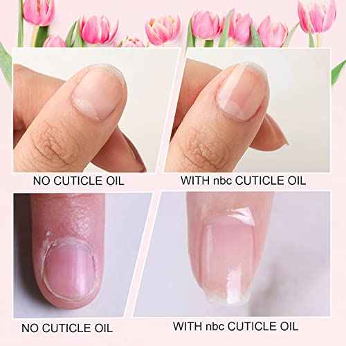 Cuticle Oil Set - 6pcs with Flowers, Vitamin E for Nail Repair & Strengthening