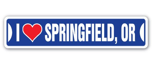 I Love Springfield, Oregon Street Sign or City State us Wall Road décor Gift