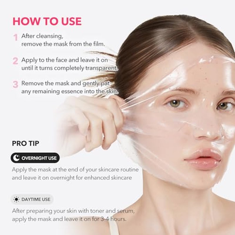 TXA Glass Skin Duo - Pink Capsule Gel Mask & Overnight Wrapping Mask for Radiant Skin | 4 Count