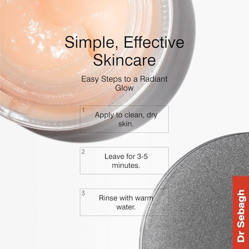 Dr Sebagh Deep Exfoliating Mask (1.7 fl oz) - Gentle Exfoliating for Sensitive Skin - Lactic Acid Detox Face & Pore Cleansing - Anti-Aging Skin Mask for Radiance & Renewal