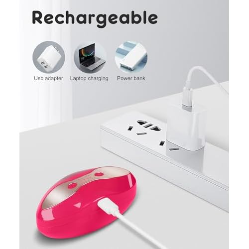 FERNIDA Red Light Lip Therapy for Women Rechargeable Lip Device with Heated Eye Care, Improve Lip Color & Smooth Lip Wrinkles, Red