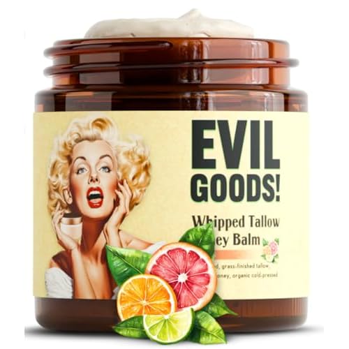 Whipped Beef Tallow and Honey Balm - Moisturizer for Skin, Face, Lips, Body - Natural, Unscented, Non-Toxic Skincare with Manuka Honey - Citrus scented