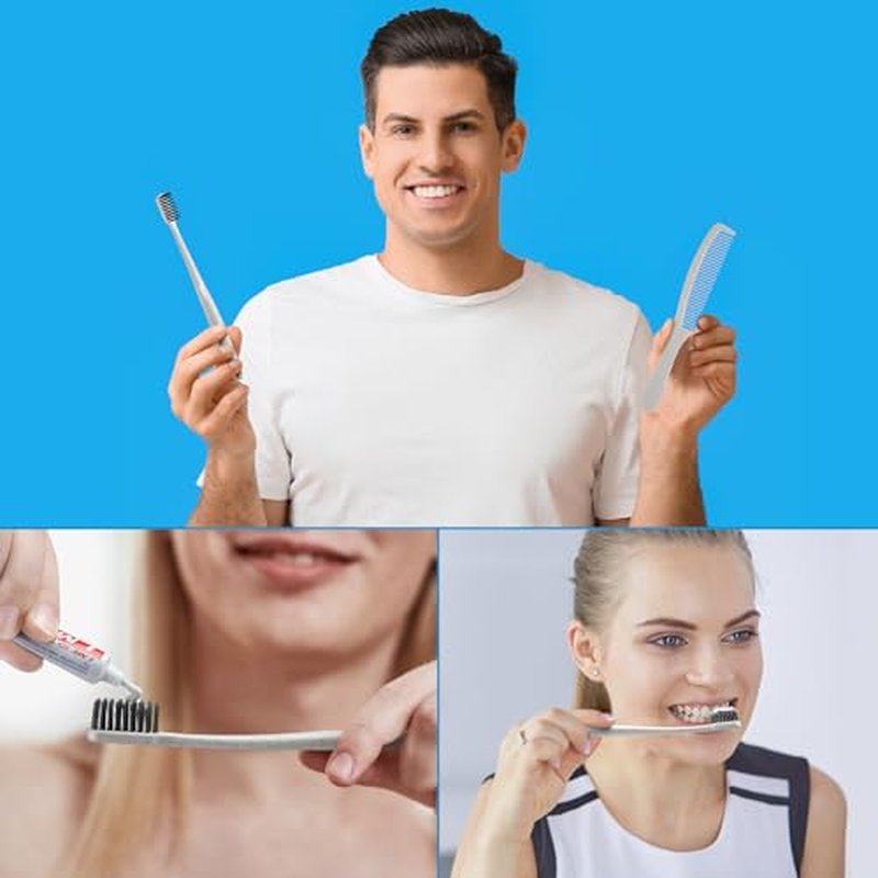 Hushee 96 Sets Bulk Hygiene Kit for Homeless, Includes Shampoo Soap Bar Comb Toothbrushes with Toothpaste Individually Wrapped Basic Toiletry Kits for Travel Charity Hotel Hospitality Industries