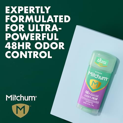 Mitchum Women¡¯s Antiperspirant Deodorant Gel Stick, Shower Fresh Scent, 48HR Sweat & Odor Protection, Triple Odor Defense, Alcohol-Free, 3.4 oz (Pack of 2)