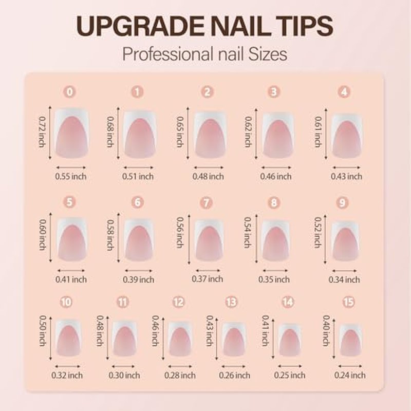 Vansiho Deep French Gel Nail Tips, 150Pcs Short Square Gel Nail Tips, Pink French Tips Press on Nails, Soft Gel Nails French Square Gel Tips, Fake Nails for Nail Art DIY 15 Sizes