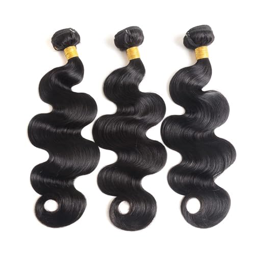12A Human Hair Bundles 12 14 16 Inch Body Wave Bundles Human Hair 100% Unprocessed Brazilian Virgin Hair Body Wave 3 Bundles Deals Human Hair Extensions Quick Weave For Black Women Natural Black
