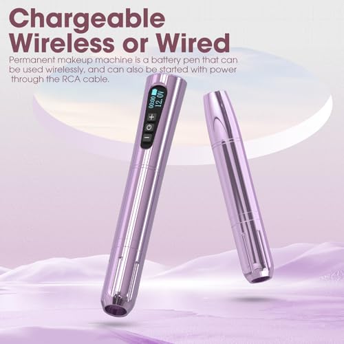 Tattoo Machine Kit - Wireless Tattoo Pen 3.0mm Stroke Length 800mAh Coreless Motor Rotary Gun Pen Set with Lining Needles Round Liner 18Pcs for Tattoo Beginner Artist Pink(NORA)