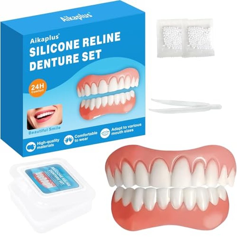 Moldable False Teeth - Silicone Dentures - Men and Veneers Teeth for Women - Upper and Lower Matching Set - Fix Your Smile at Within Minutes - 1PCS - Z