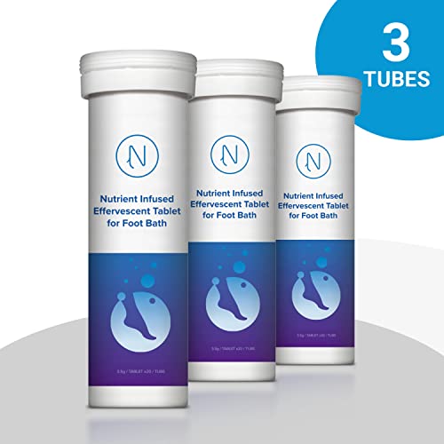 Diabetic Foot Soak Effervescent Tablets Foot Care by Nerve Spa, Anti-Swelling, Rehydrate The Foot, Foot Care Nutrients ? 20 Tablets (3 Tubes)