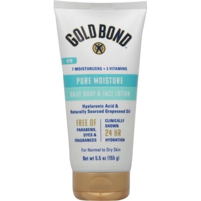 Gold Bond Pure Moisture Lotion, 5.5 oz., Ultra-Lightweight Daily Body & Face Lotion