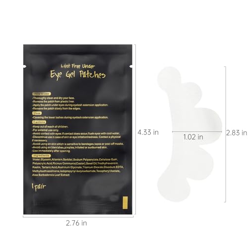100 Pair Set Eye Gel Pads For Eyelash Extensions Lint Free Patches Beauty Tools (Black)
