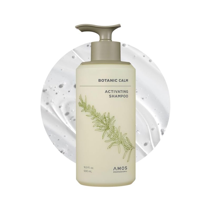 AMOS PROFESSIONAL Botanic Calm Activating Shampoo l Vegan Scalp & Hair Strengthening Shampoo with Rosemary and Biotin, Sulfate Free, 16.9 fl. oz.