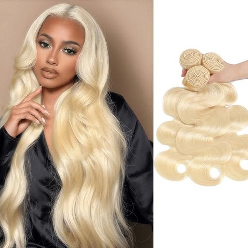 613 Blonde Bundles Human Hiar 26 28 30 inch Body Wave Hair Weave for Black Women Brazilian Virgin Hair 12A Quick Weave 3 Bundles Double Weft