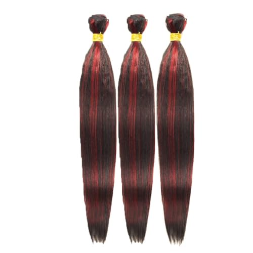 Bundles Human Hair 10/12/14 Inch Straight Burgundy Highlight 99J Human Hair Bundles 12A Unprocessed Quick Weave for Black Women
