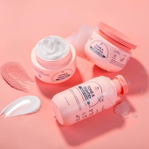 Nature Spell Tone & Tightening Body Wash, Firming Shower Gel for Skin Elasticity, Infused with Hyaluronic Acid, Plant Collagen and Ginseng, for All Skin Types, No SLS, Vegan, 10.8 fl oz