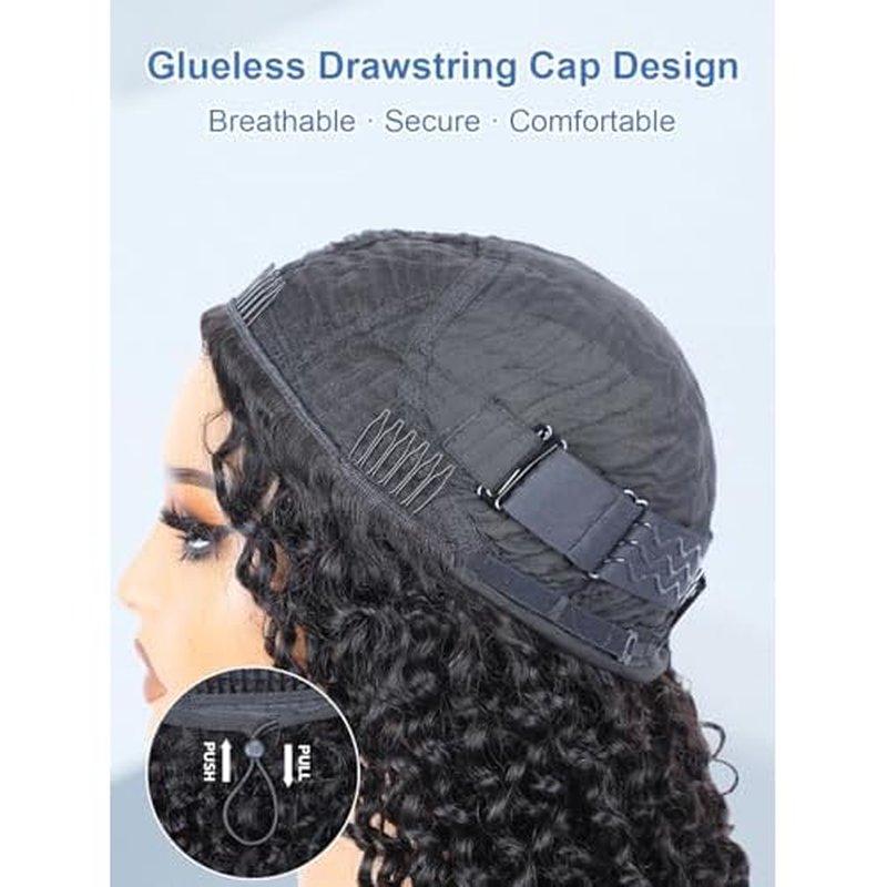 Kinky Curly Half Wig Human Hair 3-in-1 Flip Over, Headband & Drawstring Half Wigs for Black Women, 18 Inch, Seamless Glueless Wear & Go, Beginner Friendly, 180% Density Natural Curly Volume