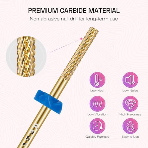 Cuticle Bit for Nail Drill 2Pcs: Carbide 3XF drill bits nail tech Remover Needle Bit Under Nail Cleaner Dead Skin Nail Prepare 3/32'' for Electric Nail File Nail Buffer Bit